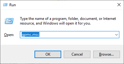 Ouverture de la Console de gestion des stratégies de groupe (GPMC) depuis la fenêtre Exécuter de Windows