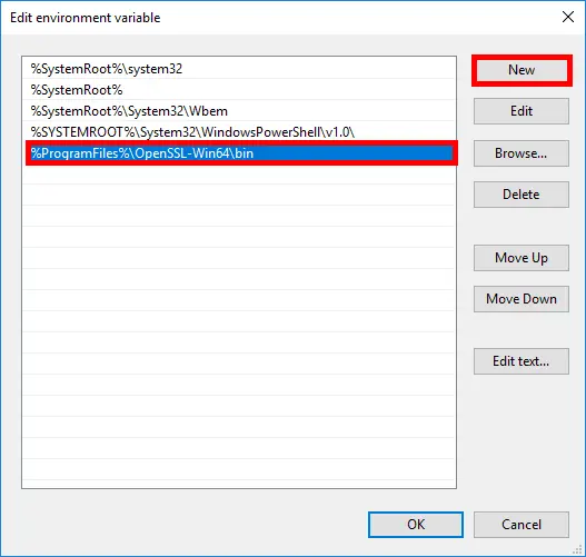 Edit environment variable