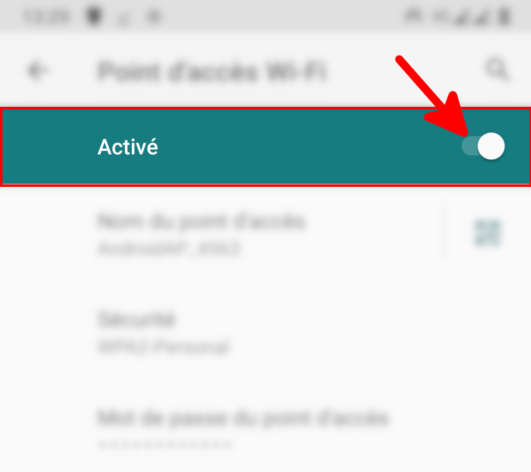 Android activation Hotspot WiFi