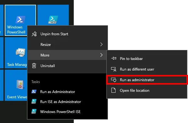 Windows | Ouvrir PowerShell avec les droits administrateur