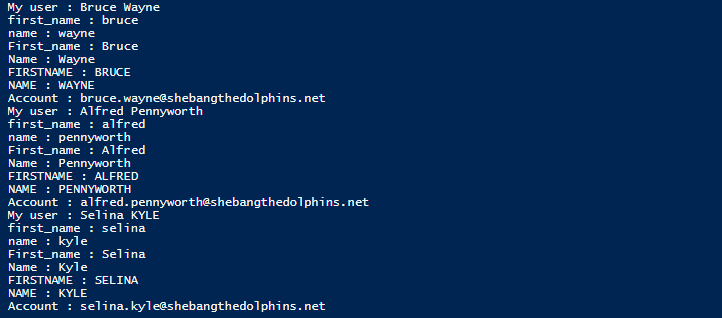 PowerShell AD users Output