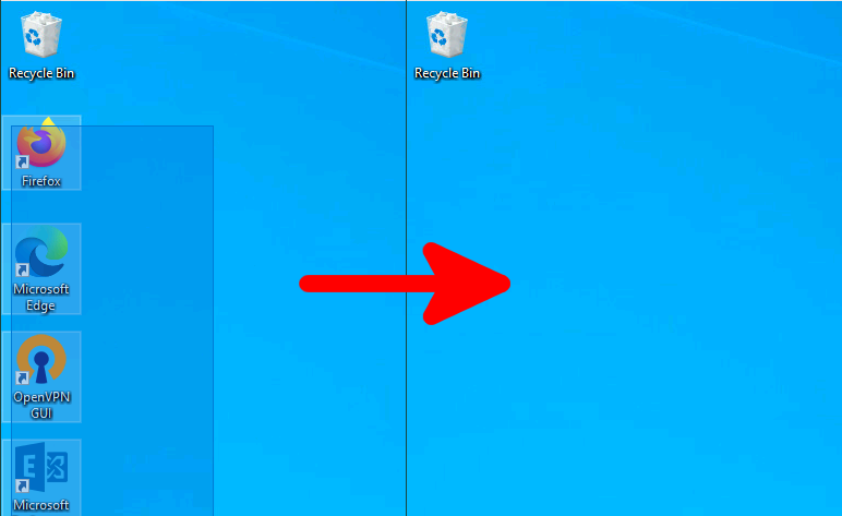 Windows 10 Desktop select shortcut icons
