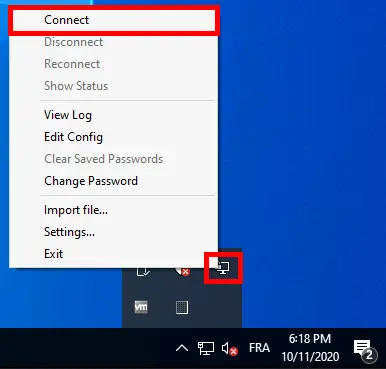 Windows 10, OpenVPN se connecter.