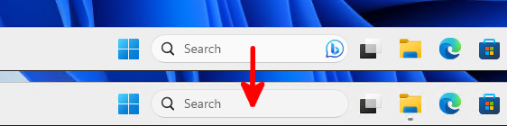 Windows 11 search bar before and after bing removal