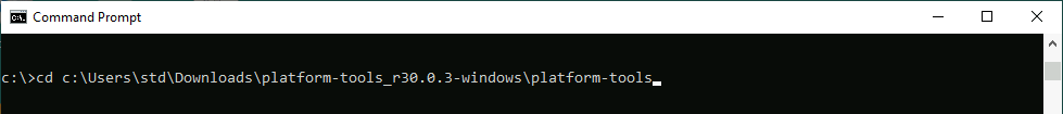 Windows command prompt with the cd command