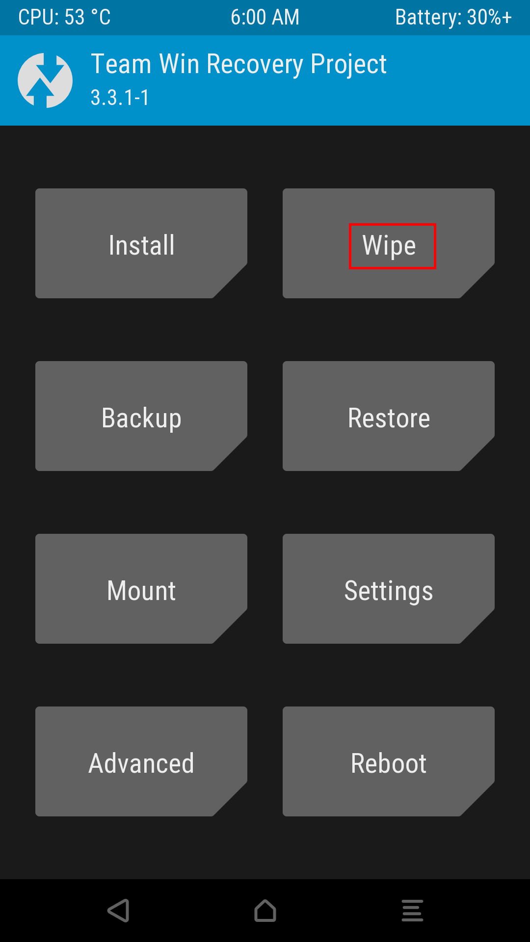 TWRP Wipe