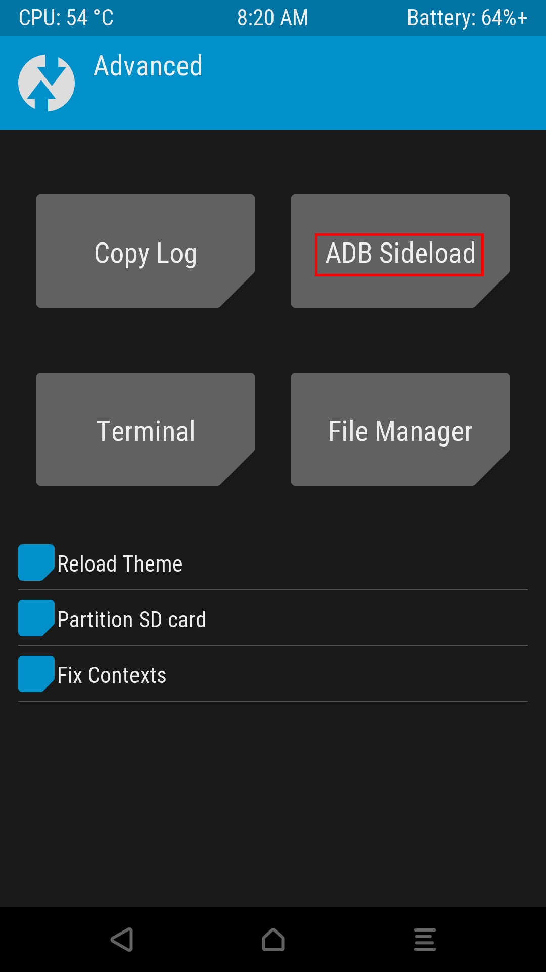 TWRP ADB Sideload