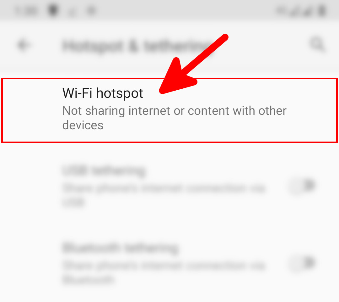 Android Settings Wi-Fi hotspot