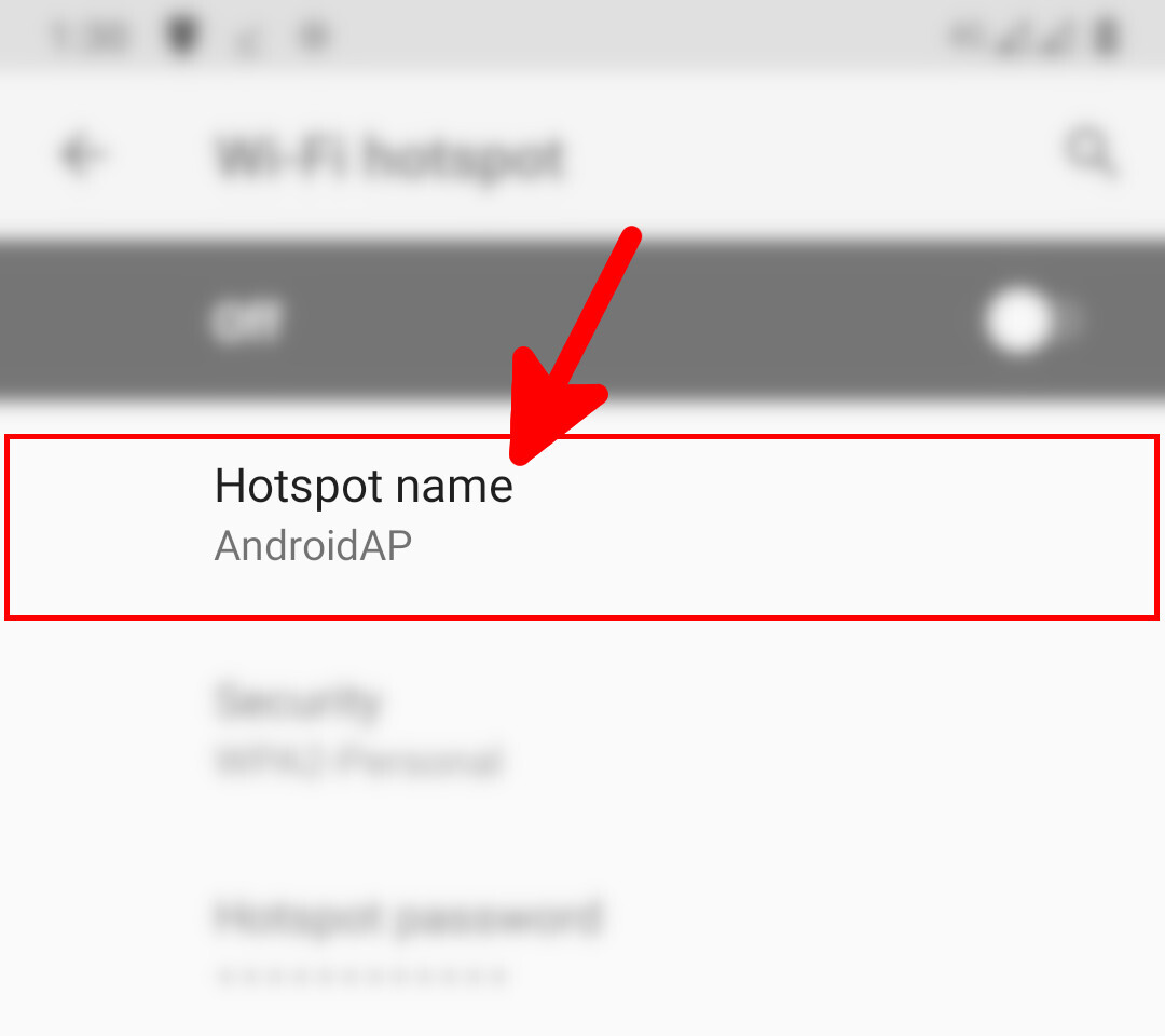 Android Settings Hotspot name