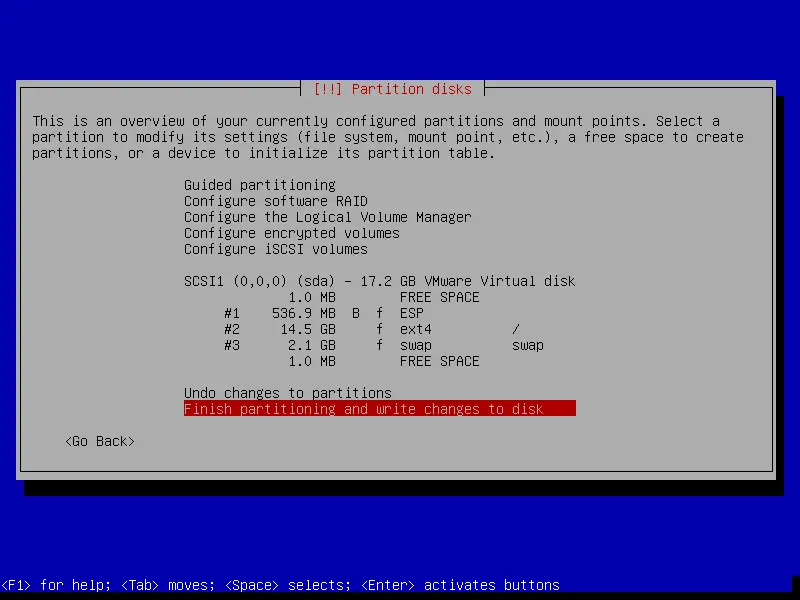 debian netinstall disk configuration