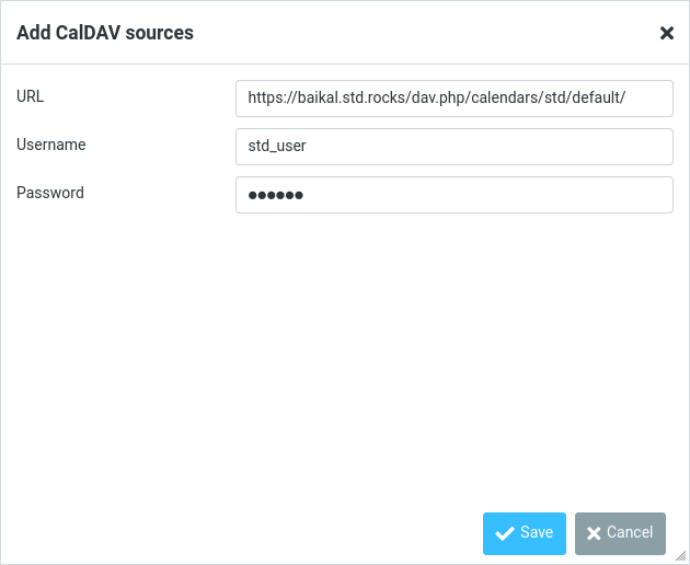 Roundcube adding a CalDAV sources window