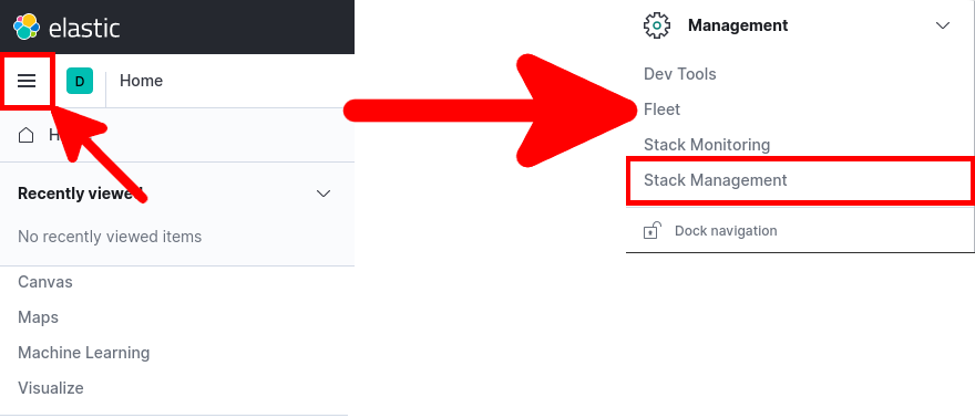 Kibana | Main menu, Management, Stack Management