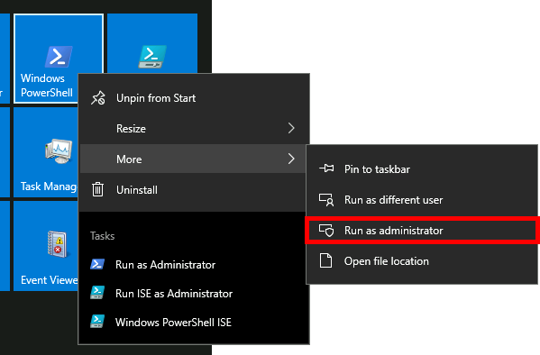 Windows | Open Windows PowerShell with administrator rights