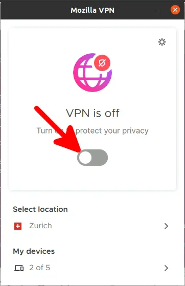 Mozilla VPN | Enable VPN