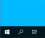 Screenshot of the Windows 10 taskbar with the search icon next to the Start button.