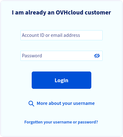 OVH | OVH login web interface