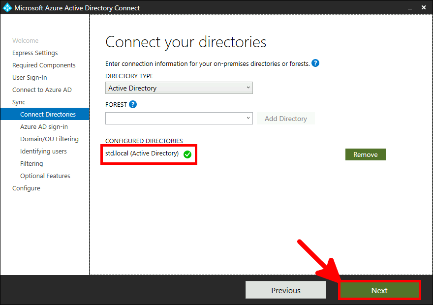 Azure AD Connect Installation | Connect your directories.