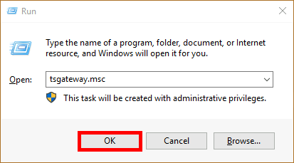 Windows | Run, Open, tsgateway.msc