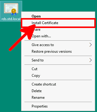 Windows | Install certificate