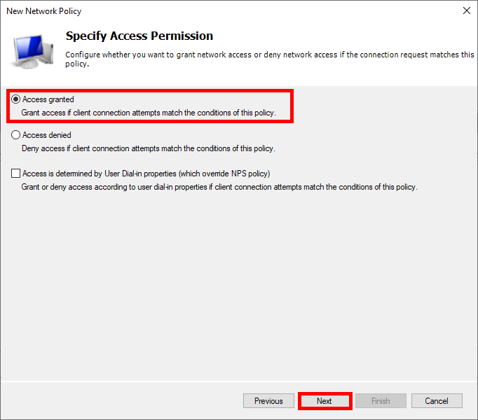 Granting access permission for Wi-Fi EAP-TLS network policy configuration.