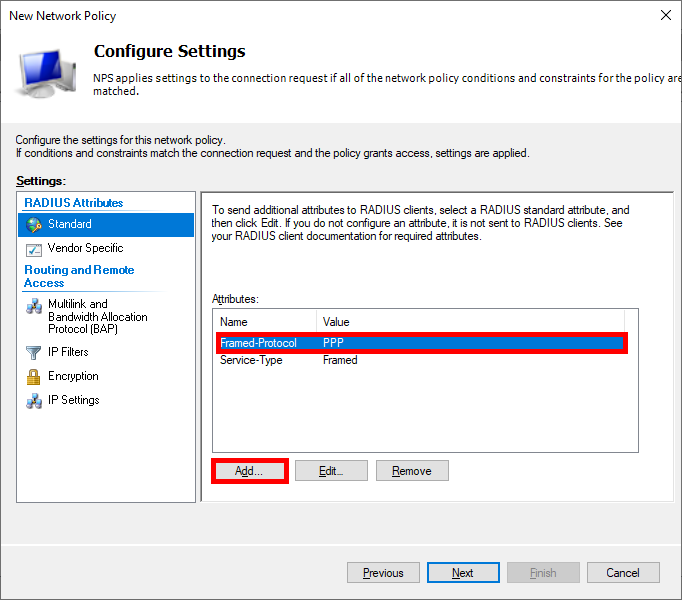 Screenshot of the Configure Settings section