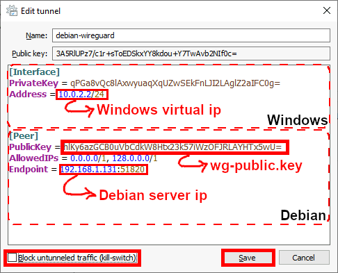 VPN WireGuard | Windows client, edit profile