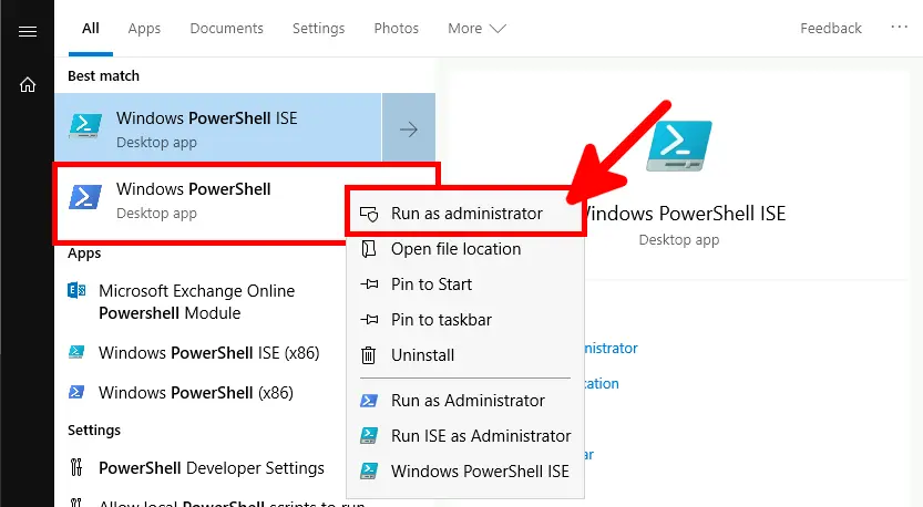 Windows 10 | Start a PowerShell admin console