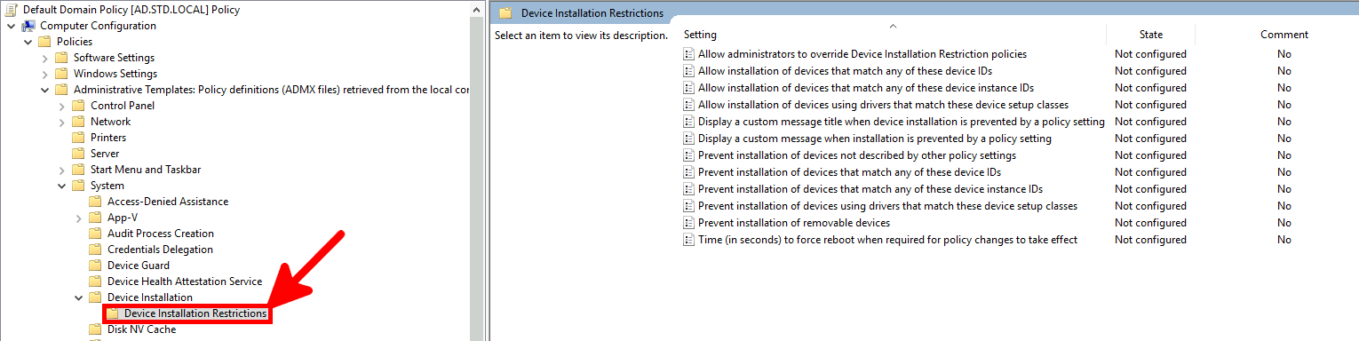 Windows GPO | Device Installation Restrictions