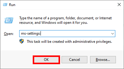 Windows 10 Run Open Settings Menu