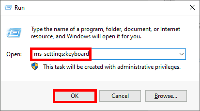 Windows 10 Run ms-settings:keyboard