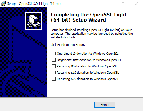 OpenSSL installation | Donation to windows