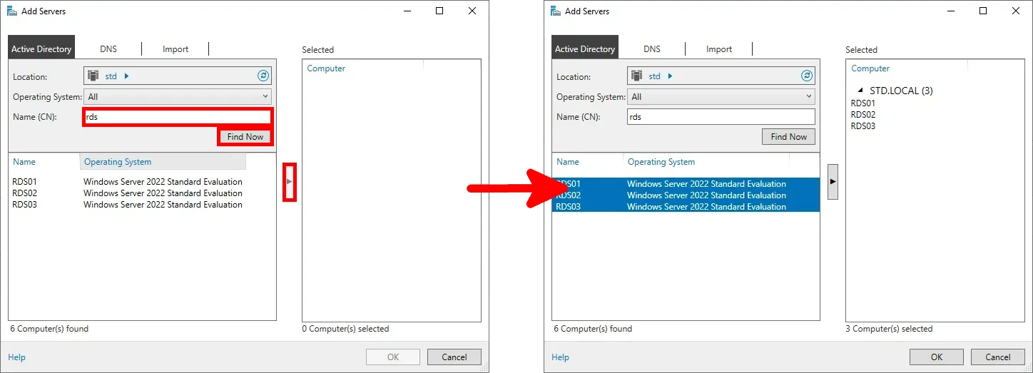 adding servers in windows