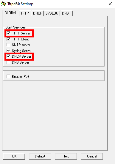 TFTPD64 : an opensource IPv6 ready TFTP server/service for windows : TFTP  server