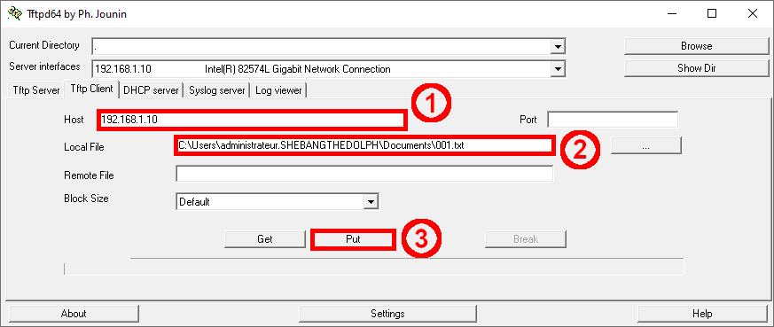 TFTPD64 : an opensource IPv6 ready TFTP server/service for windows : TFTP  server